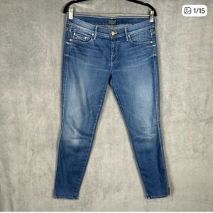 Mother Jeans Womens 29 Blue The Vamp Spiked Heels To Tractor Heels Stretch Denim